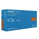 Rękawiczki diagnostyczne nitrylowe, bezpudrowe Nitrylex® Classic XL, niebieskie, op. 100 szt.